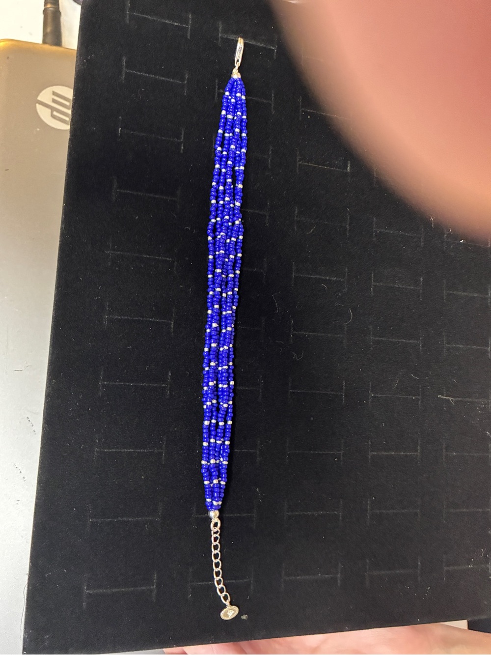 Silpada Artisan Blue Seed Bead & Sterling Silver Multi-Strand Bracelet